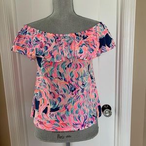 Lilly Pulitzer La Fortuna off the shoulder top size Small